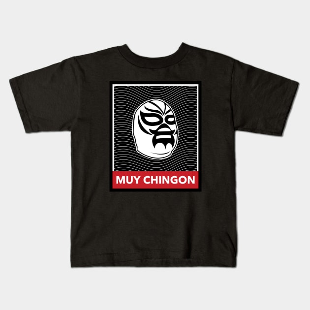 Muy Chingon Luchador Wrestler T-Shirt Kids T-Shirt by UNDERGROUNDROOTS